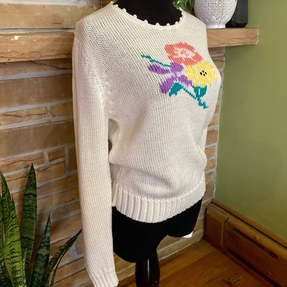 VTG Floral Knit Sweater - Picture 3 of 5